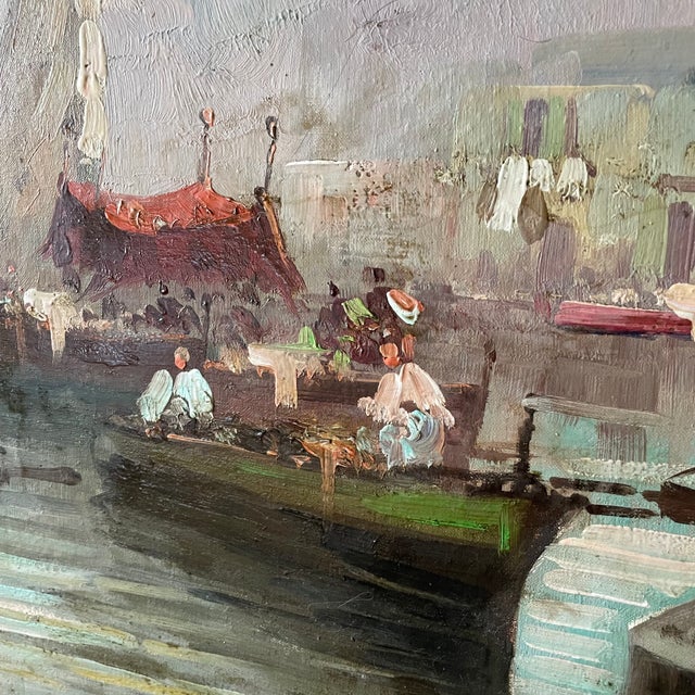 Italian Port, 1800s, Oil on Canvas For Sale - Image 4 of 12