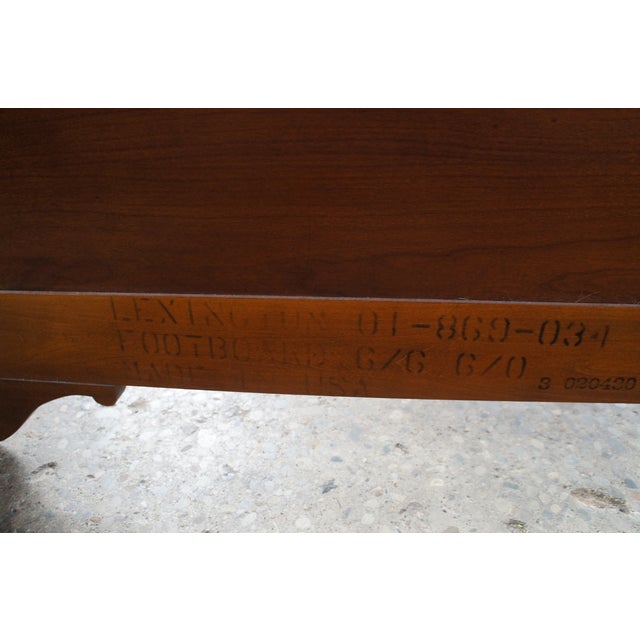 Late 20th Century Lexington French Louis Philippe Style Paneled Cherry Arched King Size Bed For Sale - Image 13 of 15