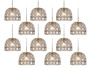 German Iron and Clear Glass Pendant Lights by Limburg, 1960s