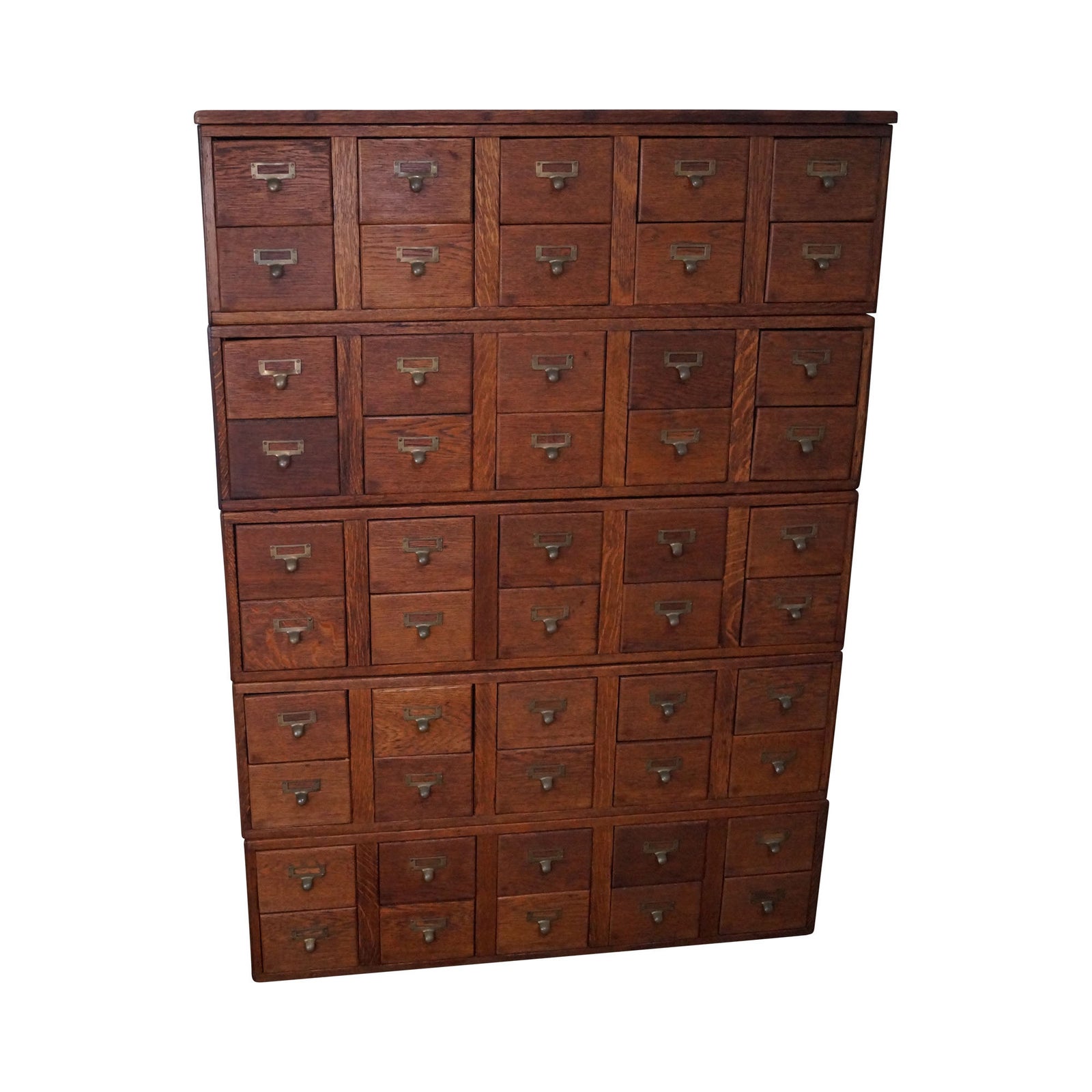 Antique FiftyDrawer Oak Library File Chairish