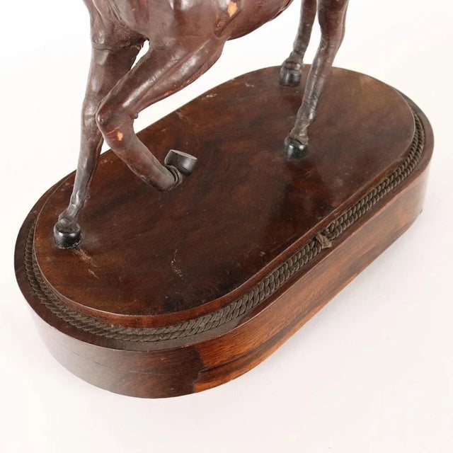 Wood Horse Figure in Leather For Sale - Image 7 of 8