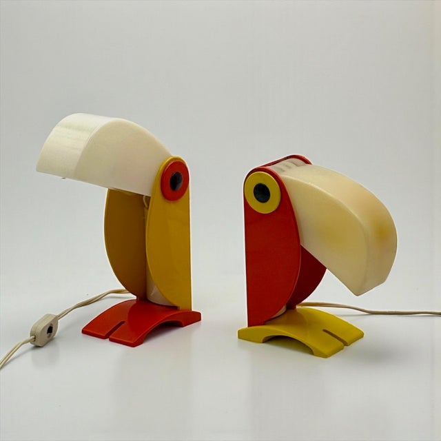 Toucan Table Lights by Enea Ferrari for Timer, Italy, 1970s, Set of 2 For Sale - Image 9 of 18