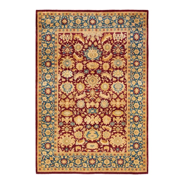 Mogul, One-of-a-Kind Handmade Area Rug in Red, 6' 2" x 8' 10" For Sale