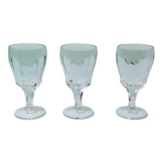1950s Vertical Optic Tulip Design Cordial Glasses- Set of 3 For Sale
