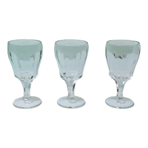 1950s Vertical Optic Tulip Design Cordial Glasses- Set of 3
