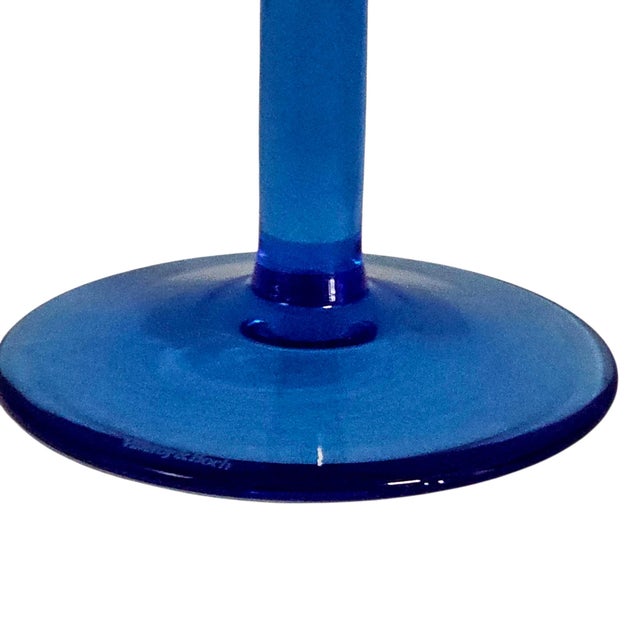 Late 20th Century Villeroy & Boch Conga White Swirl Cobalt Crystal Wine Goblets Set of 4 For Sale - Image 11 of 13
