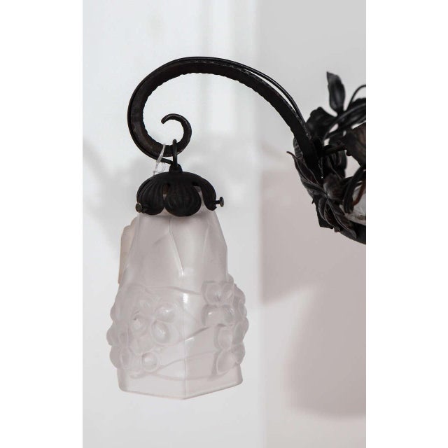 Art Nouveau 20th Century French Art Nouveau Iron Chandelier For Sale - Image 3 of 10