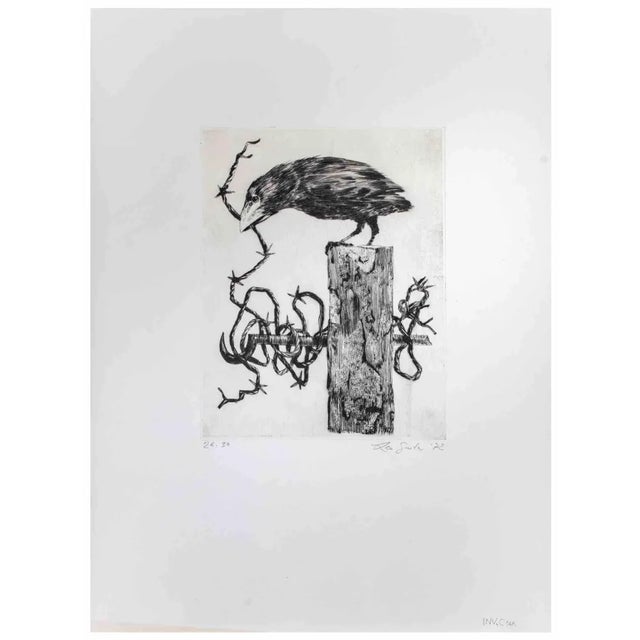 Leo Guida, Crow, Etching, 1972 For Sale
