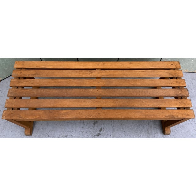 Mid-Century Modern Late 20th Century Barlow Tyrie English Teak Garden Bench With Slatted Top For Sale - Image 3 of 7