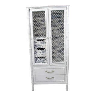 Vintage Faux Bamboo Wardrobe For Sale