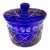 1960 Bohemia Cut Glass Blue Box For Sale
