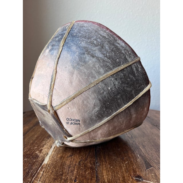 Vintage Tarahumara Raramuri Handmade Pottery 9.5" Height With Rawhide For Sale - Image 9 of 12