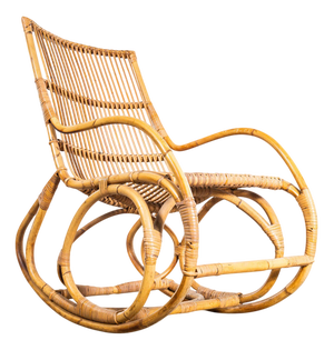 French Rattan Rocking Chair, 1960s