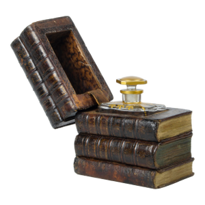 Late 19th Century Belle Époque Books-Shaped Decanter Case With Crystal Bottle, France