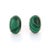 12.45ct Elliptical Malachite Solitaire Stud Earrings in 18k Yellow Gold- 2 Pieces For Sale - Image 4 of 9