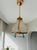 Traditional Vintage French Empire Brass & Crystal Pendant Light With Aqua Blue Drops - Pair Restored For Sale - Image 3 of 18