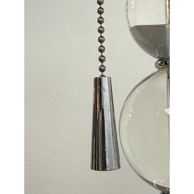 Navy Blue Modern Stacked Glass Orb Table Lamp For Sale - Image 8 of 12