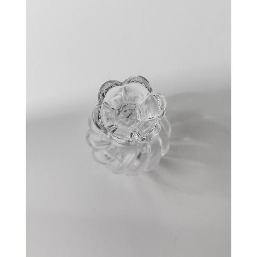 Glass Vintage Curved Hand-Blown Murano Glass Perfume Bottle with Floral Stopper, 1950s For Sale - Image 7 of 11