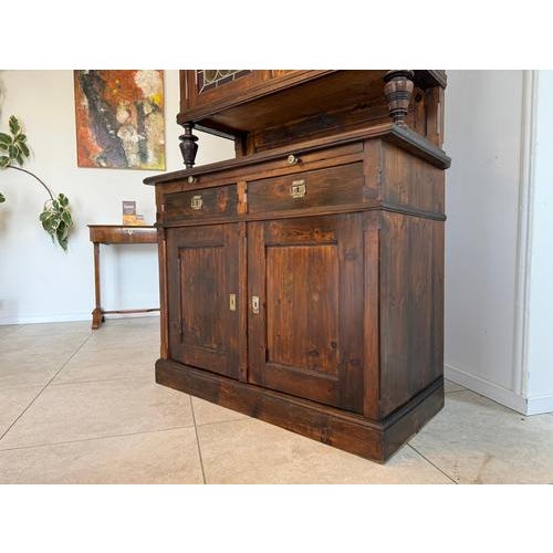 Brown Rustic Swiss Pine Kitchen Cupboard For Sale - Image 8 of 14