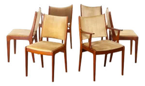 Mid-20th Century Scandinavian Modern Set of 6 Teak Dining Chairs by Uldum Mobelfabrik Attributed to Johannes Andersen