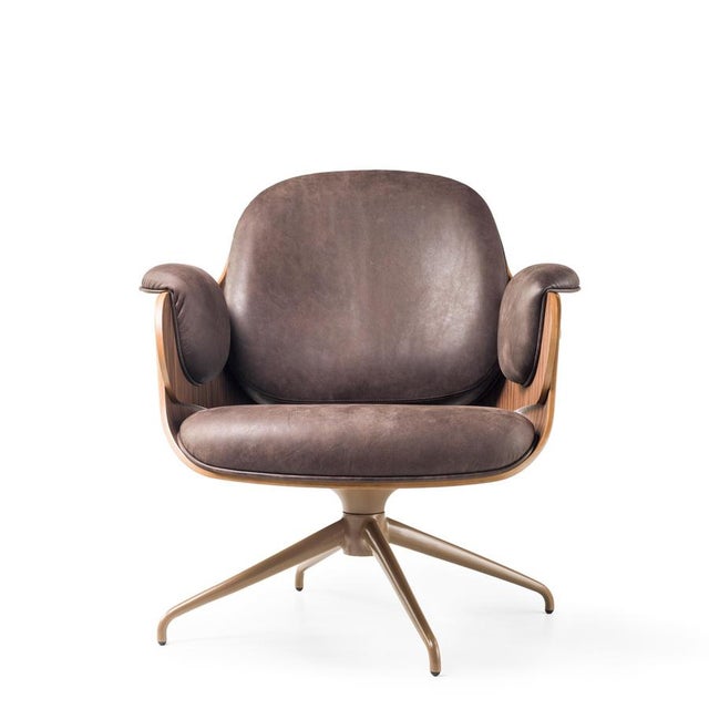 Contemporary Plywood, Walnut & Leather Low Lounger Armchair by Jaime Hayon For Sale - Image 3 of 16