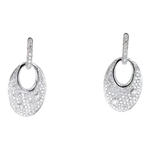 18k (750) White Gold Natural Diamond Earring - Set of 2