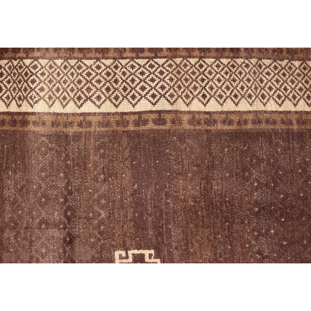 Vintage Turkish Kars Rug With a Modern Design in Shades of Brown and Ivory 7'7" X 10'4" For Sale - Image 10 of 12