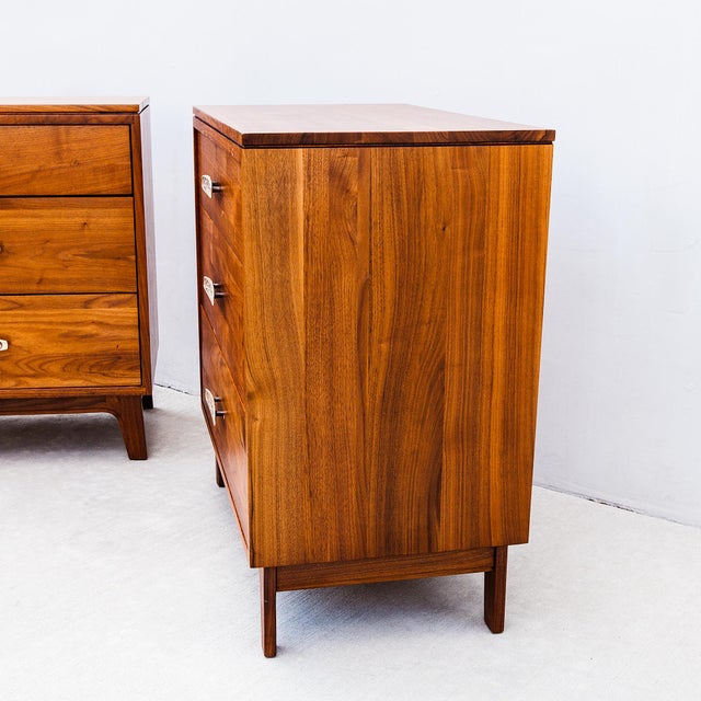 Vintage Mid Century Modern Solid Walnut Nightstands by Woodland, A Pair For Sale - Image 13 of 15