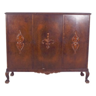 Antique English Sideboard with Three Doors, 1890s For Sale