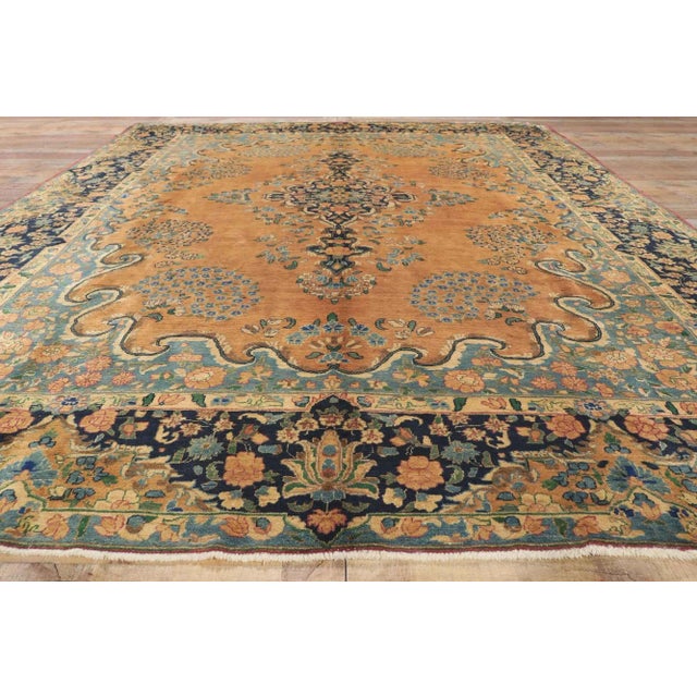 Vintage Persian Mashhad Rug- 09'09 X 13'01 For Sale - Image 11 of 12