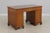 English 3 Part Leather Top Burl Walnut Desk For Sale - Image 14 of 15