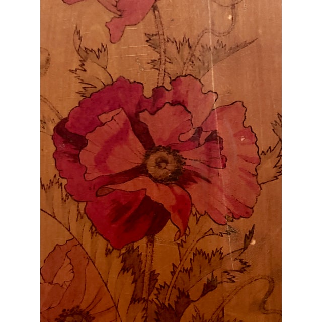 1903 French Art Nouveau Pyrography and Hand-Painted Wood Panel by Abel Trinocq, Signed and Dated. For Sale - Image 4 of 10