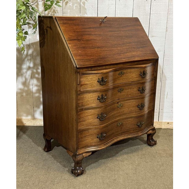 English Mahogany Secretary Desk, 1930s For Sale - Image 16 of 18