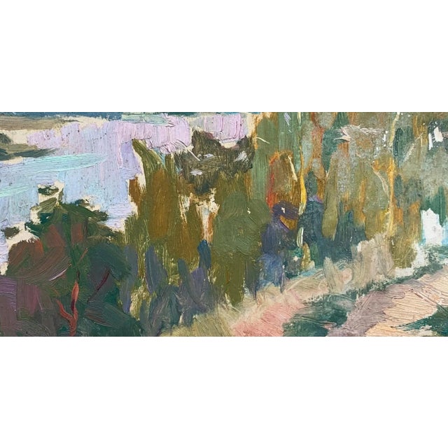 Vintage Impressionist Spring Landscape Oil Painting, Ukrainian Art, 1960s 21-41 For Sale - Image 4 of 6