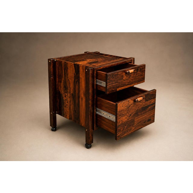 Jorge Zalszupin Foldable Patchwork Rosewood Desk & File Cabinet by L’Atelier, 1960s For Sale - Image 14 of 18