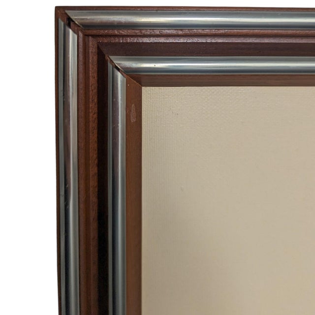 Brown 1960s Signed Anderson Abstract Desert Landscape Oil Painting, Mid-Century Modern Framed Art For Sale - Image 8 of 15