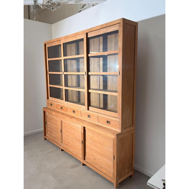 Large Teak Display Storage Cabinet For Sale - Image 3 of 7