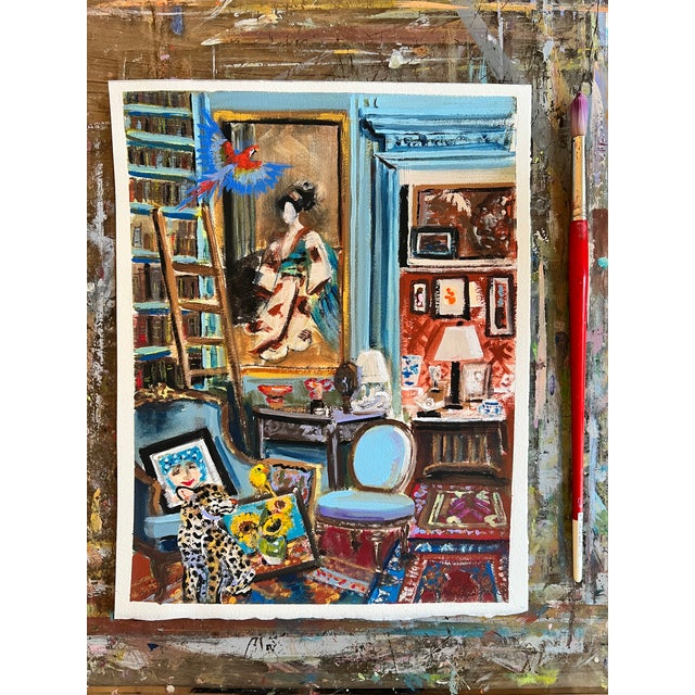 The Eclectic Collector, the original painted on 140 lb. 11x14 inch watercolor paper. One of the most extravagant paintings...