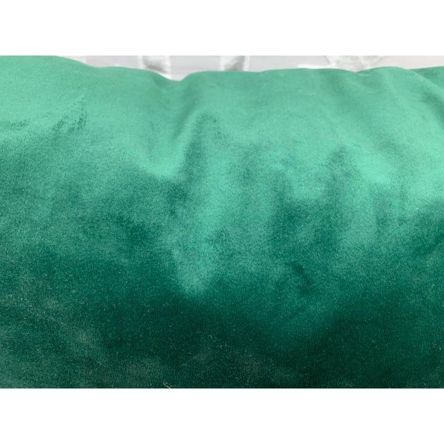 Emerald Contemporary Green Velvet Decorative Pillow Cover For Sale - Image 8 of 13