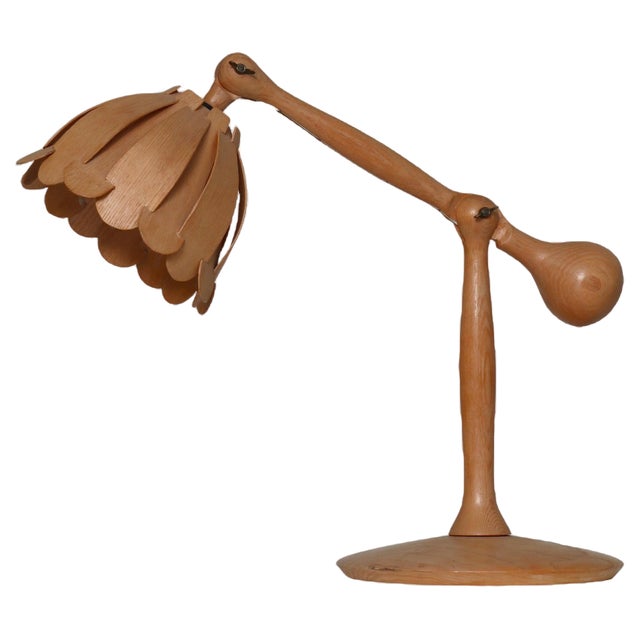 Scandinavian Modern Luxus Ashwood Table Lamp by Östen Kristiansson, Sweden, 1960s For Sale