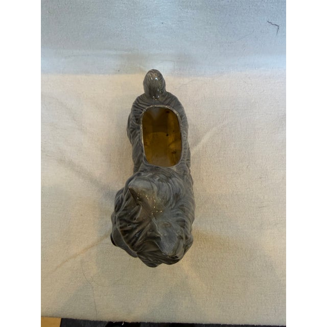 Gray 1940s Porcelain Yorkie Planter For Sale - Image 8 of 11