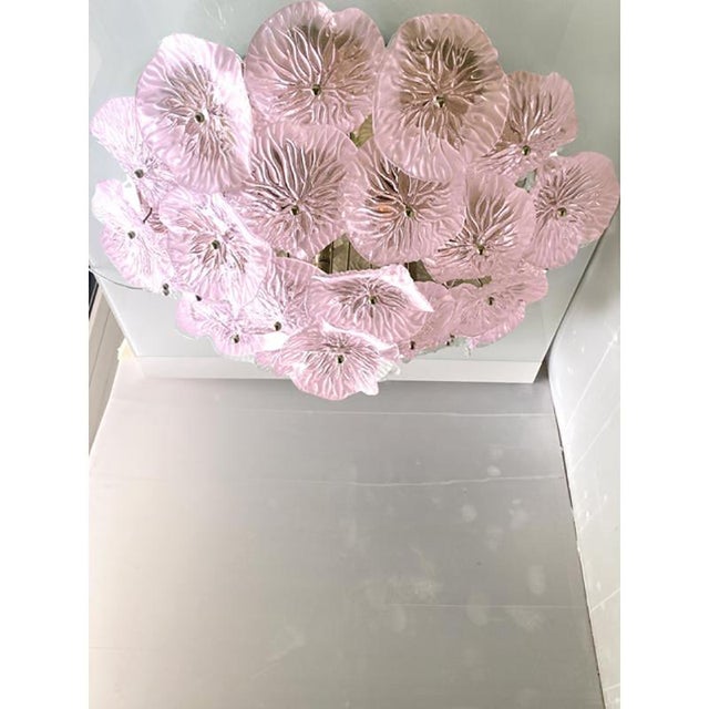 Early 21st Century Floreal Pink Murano Glass Flush Mount by Simoeng For Sale - Image 5 of 7