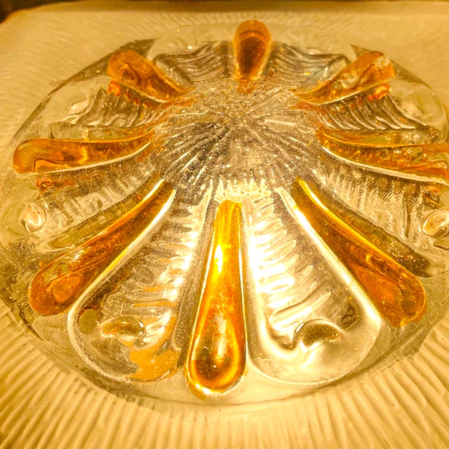 Murano Glass Clear and Amber Square Flush Mount, 1970s For Sale - Image 13 of 15