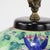Vintage Chinese Traditional Melon-Shaped Porcelain Table Lamp With Lotus and Scholar’s Objects Motif For Sale - Image 9 of 12