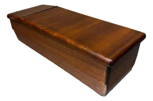 Zebrano Wood Grain Vintage Center Console Storage Box