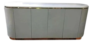 Faux Grasscloth “Pill” Credenza by Mastercraft