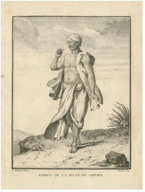 Indian Follower of the Shaivite Sect Sonnerat Voyage, 1806, Paper