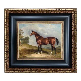 "Portrait of Sultan in Landscape" Contemporary Reproduction Print on Canvas, Framed 14" X 16" For Sale