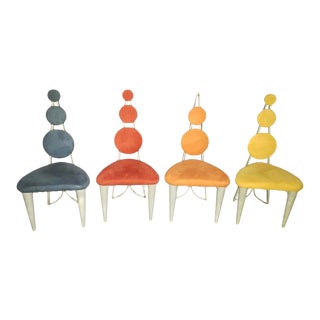Memphis Postmodern Style Dining Chairs- Set of 4 For Sale