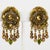 Gothic Henry Perichon Talosel Clip Earrings with Bronze and Green Cabochons For Sale - Image 3 of 7